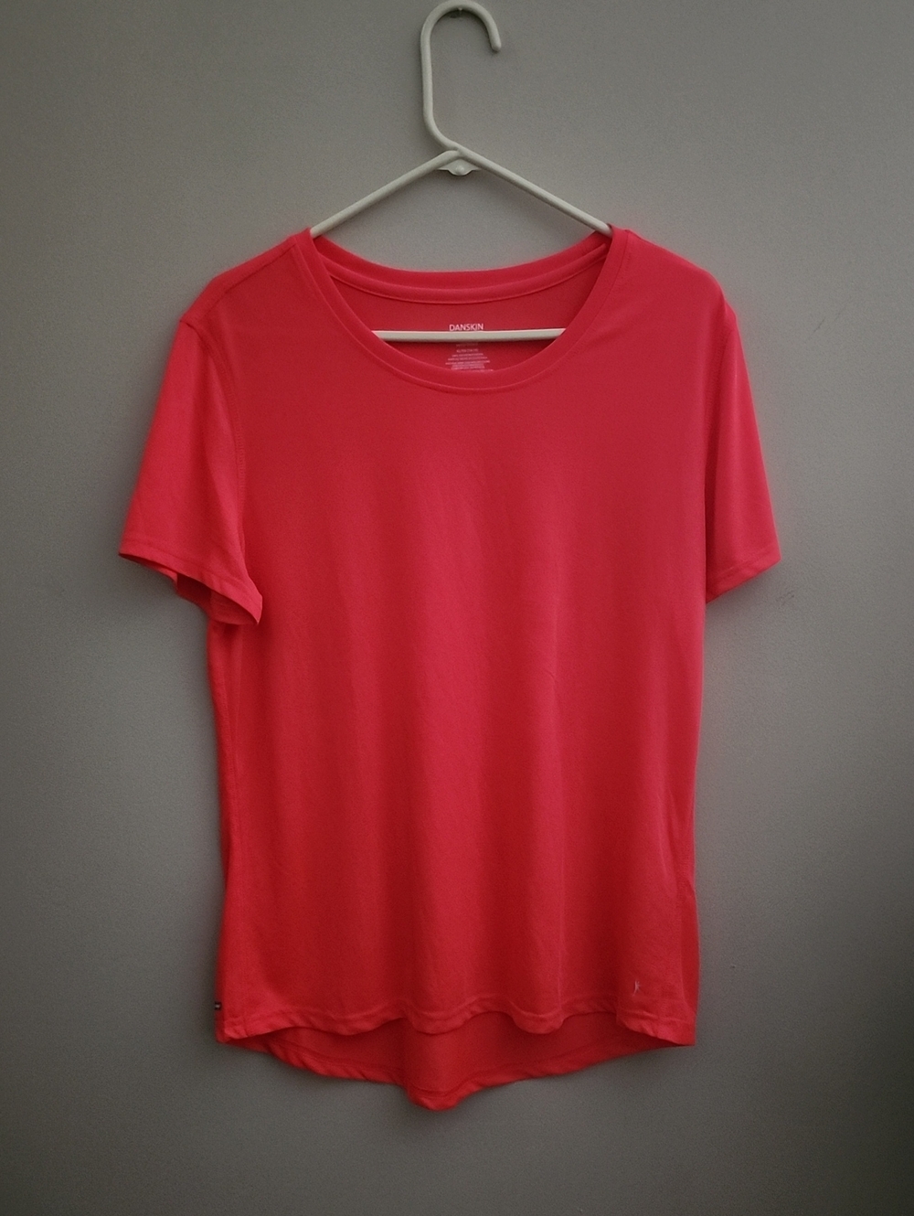 Danskin Coral-Pink Crew Neck Short Sleeve Tee